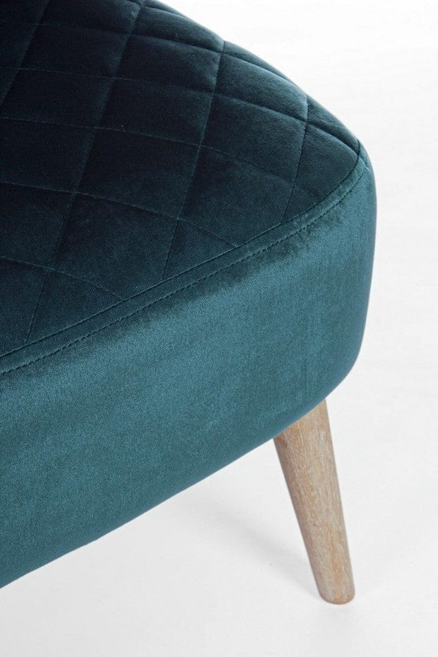Fotoliu fix tapitat cu stofa si picioare din lemn, Bertrand Velvet Petrol / Natural, l66,6xA63xH73 cm (7)