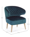 Fotoliu fix tapitat cu stofa si picioare din lemn, Bertrand Velvet Petrol / Natural, l66,6xA63xH73 cm (8)