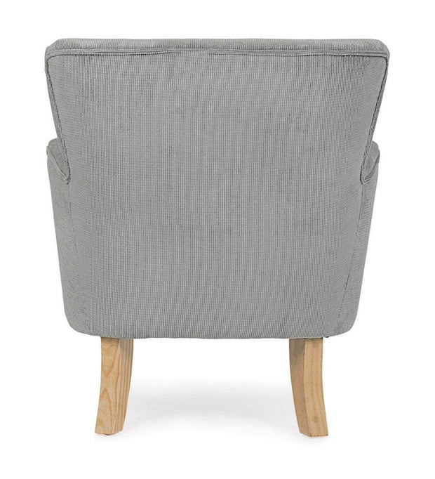 Fotoliu fix tapitat cu stofa si picioare din lemn, Chenille Gri / Natural, l71,5xA72,5xH79 cm (3)