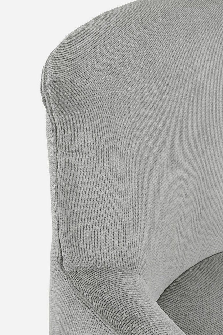 Fotoliu fix tapitat cu stofa si picioare din lemn, Chenille Gri / Natural, l71,5xA72,5xH79 cm (4)