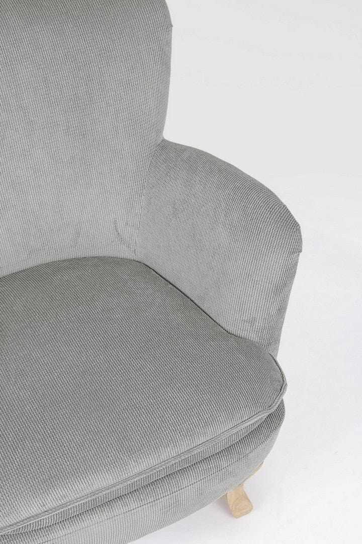 Fotoliu fix tapitat cu stofa si picioare din lemn, Chenille Gri / Natural, l71,5xA72,5xH79 cm (5)