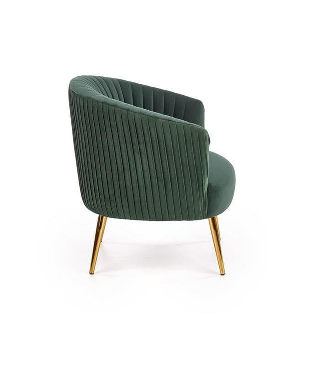 Halmar Fotoliu fix tapitat cu stofa si picioare metalice Crew Verde inchis / Auriu, l78xA72xH80 cm