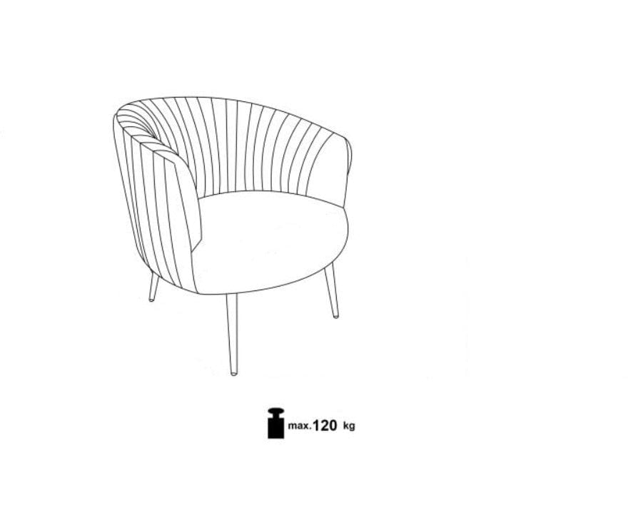 Halmar Fotoliu fix tapitat cu stofa si picioare metalice Crew Verde inchis / Auriu, l78xA72xH80 cm