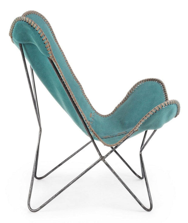 Fotoliu fix tapitat cu stofa si picioare metalice, Gaucho Turcoaz, l68xA70xH93 cm (2)