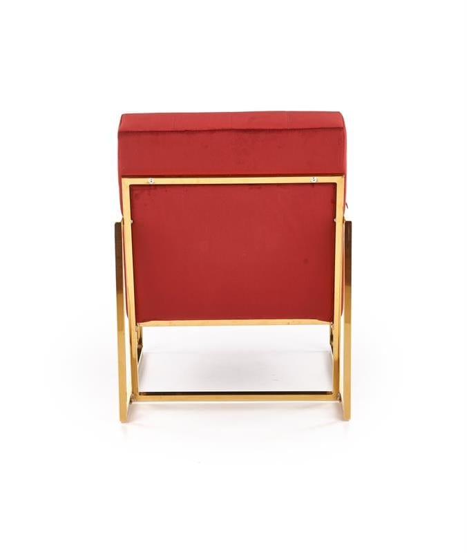 Halmar Fotoliu fix tapitat cu stofa si picioare metalice Praxis Bordeaux / Auriu, l55xA54xH78 cm