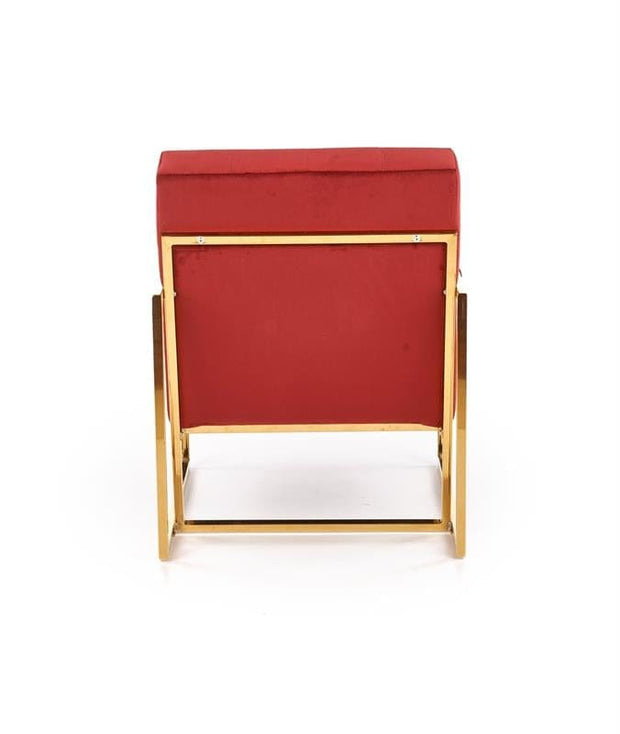 Halmar Fotoliu fix tapitat cu stofa si picioare metalice Praxis Bordeaux / Auriu, l55xA54xH78 cm