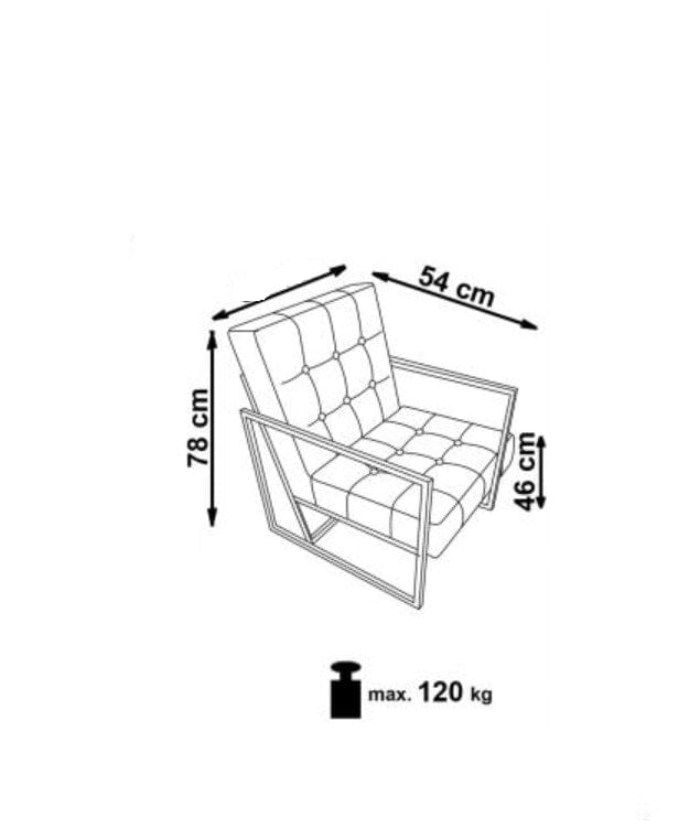 Fotoliu fix tapitat cu stofa si picioare metalice Praxis Bordeaux / Auriu, l55xA54xH78 cm (12)