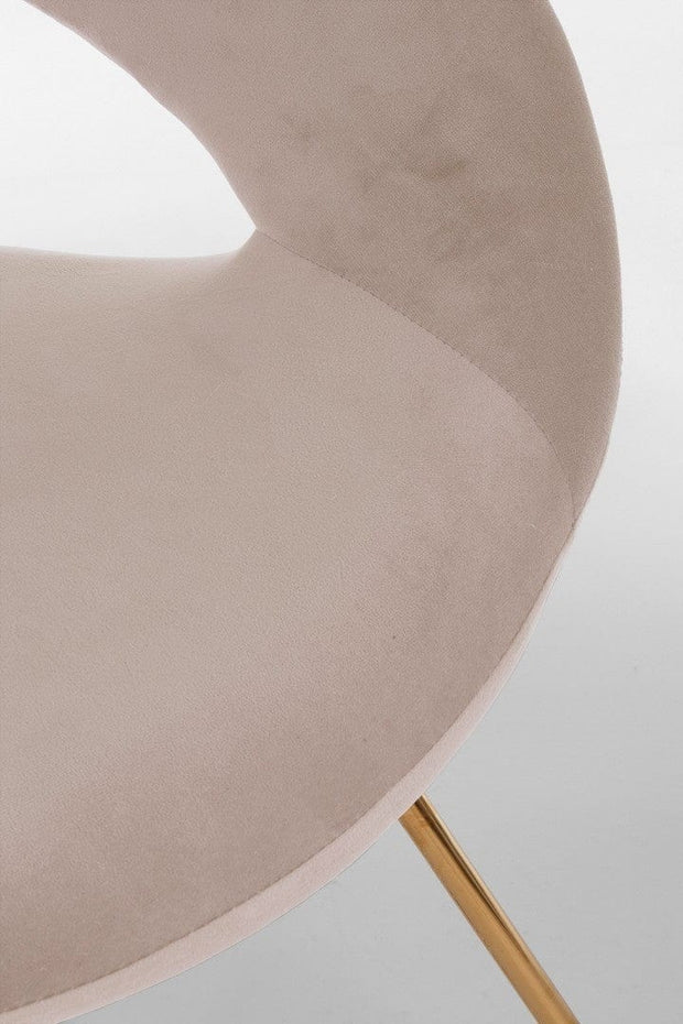 Fotoliu fix tapitat cu stofa si picioare metalice, Vanity Velvet Grej / Auriu, l58xA69xH81 cm (5)