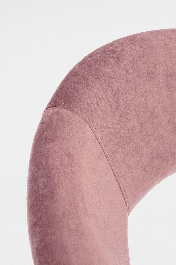 Fotoliu fix tapitat cu stofa si picioare metalice, Vanity Velvet Roz / Auriu, l58xA69xH81 cm (4)