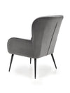 Halmar Fotoliu fix tapitat cu stofa si picioare metalice, Veras Velvet Gri / Negru, l73xA70xH94 cm