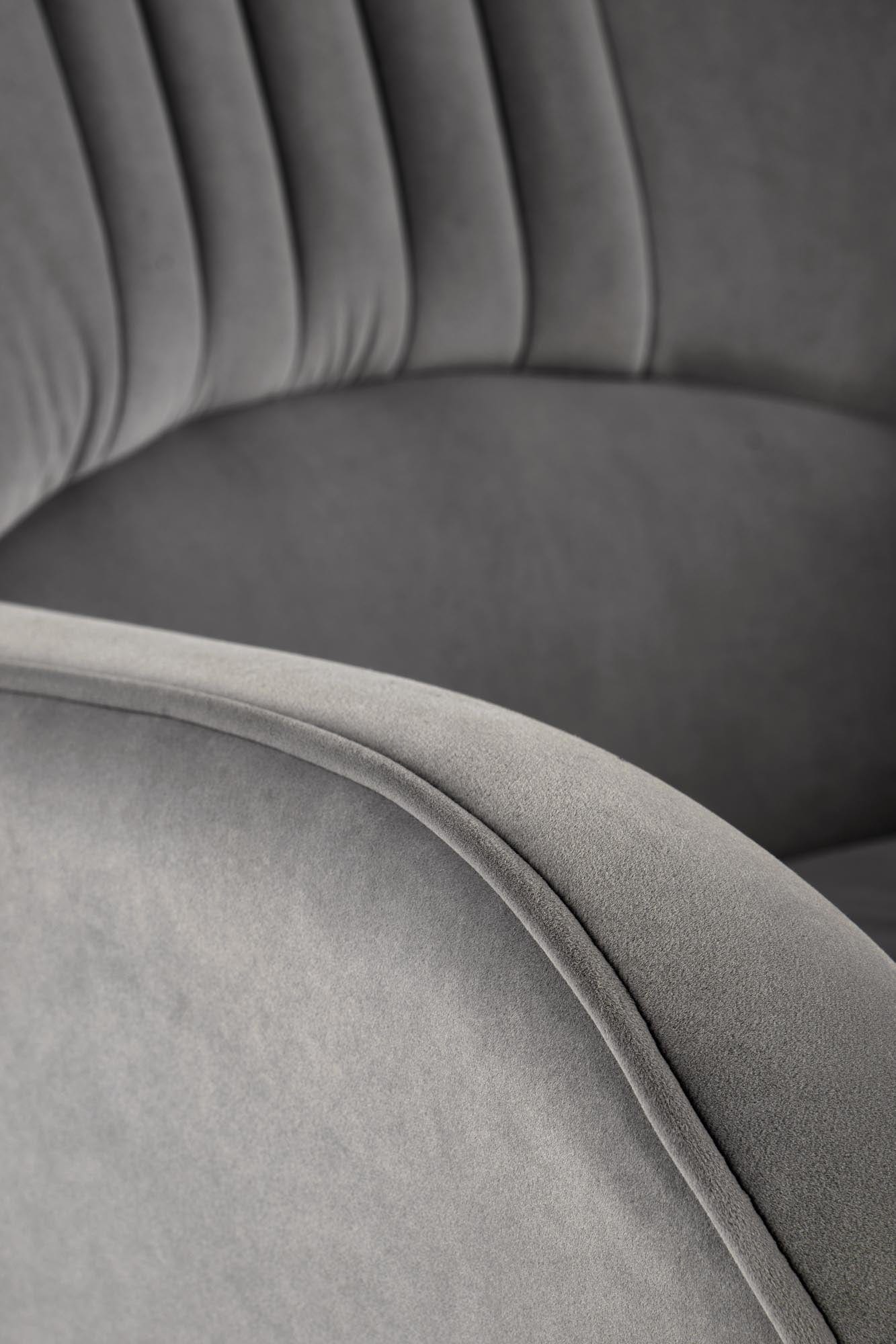 Halmar Fotoliu fix tapitat cu stofa si picioare metalice, Veras Velvet Gri / Negru, l73xA70xH94 cm