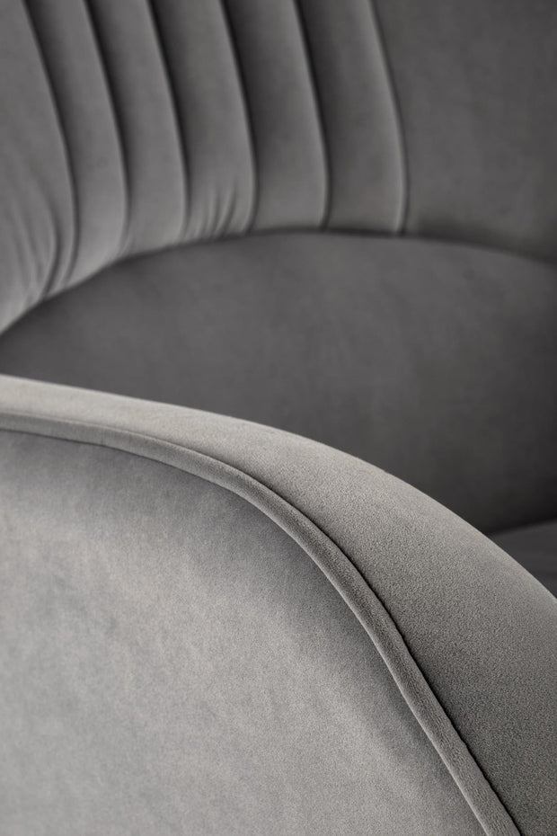 Halmar Fotoliu fix tapitat cu stofa si picioare metalice, Veras Velvet Gri / Negru, l73xA70xH94 cm