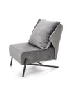 Halmar Fotoliu fix tapitat cu stofa si picioare metalice, Vicentt Velvet Gri / Negru, l70xA80xH85 cm
