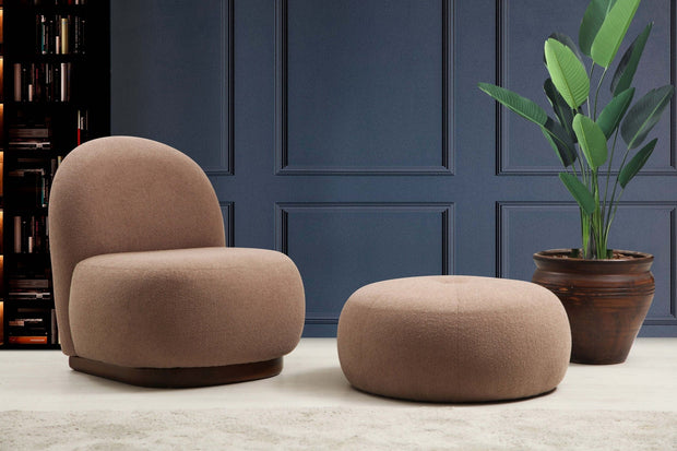 Asir Fotoliu fix tapitat cu stofa, Tina Cappuccino, l74xA85xH75 cm