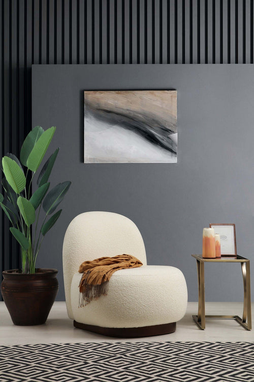 Asir Fotoliu fix tapitat cu stofa, Tina Crem, l74xA85xH75 cm