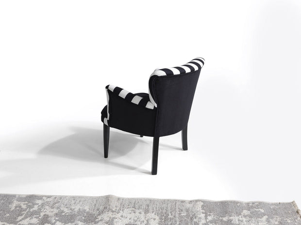 Fotoliu fix tapitat cu stofa, Zebrano Negru / Alb, l65xA60xH75 cm (3)
