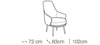 LeComfort Fotoliu fix tapitat si picioare din lemn Amisia, l72xA83xH102 cm