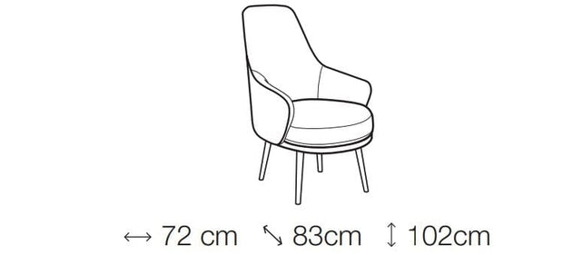 LeComfort Fotoliu fix tapitat si picioare din lemn Amisia, l72xA83xH102 cm