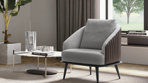 LeComfort Fotoliu fix tapitat si picioare din lemn Lolis, l72xA88xH87 cm