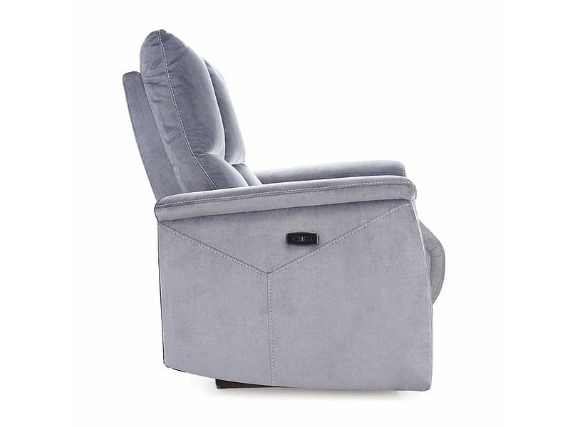 Fotoliu Recliner cu mecanism electric, functie masaj si port USB, tapitat cu stofa, Newlyn M Velvet Gri, l76xA94xH96 cm (2)