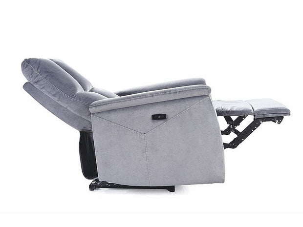 Fotoliu Recliner cu mecanism electric, functie masaj si port USB, tapitat cu stofa, Newlyn M Velvet Gri, l76xA94xH96 cm (3)