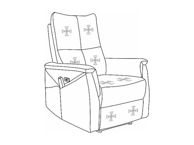 Fotoliu Recliner cu mecanism electric, functie masaj si port USB, tapitat cu stofa, Newlyn M Velvet Gri, l76xA94xH96 cm (8)