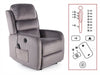Fotoliu Recliner cu mecanism electric si functie masaj, tapitat cu stofa, Page M Velvet Gri, l64xA88xH102 cm (1)