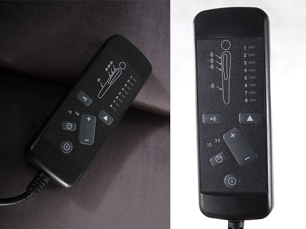 Signal Fotoliu Recliner cu mecanism electric si functie masaj, tapitat cu stofa, Page M Velvet Gri, l64xA88xH102 cm