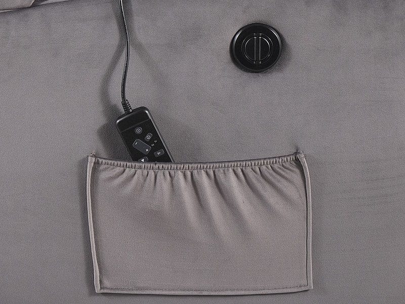 Fotoliu Recliner cu mecanism electric si functie masaj, tapitat cu stofa, Page M Velvet Gri, l64xA88xH102 cm (4)