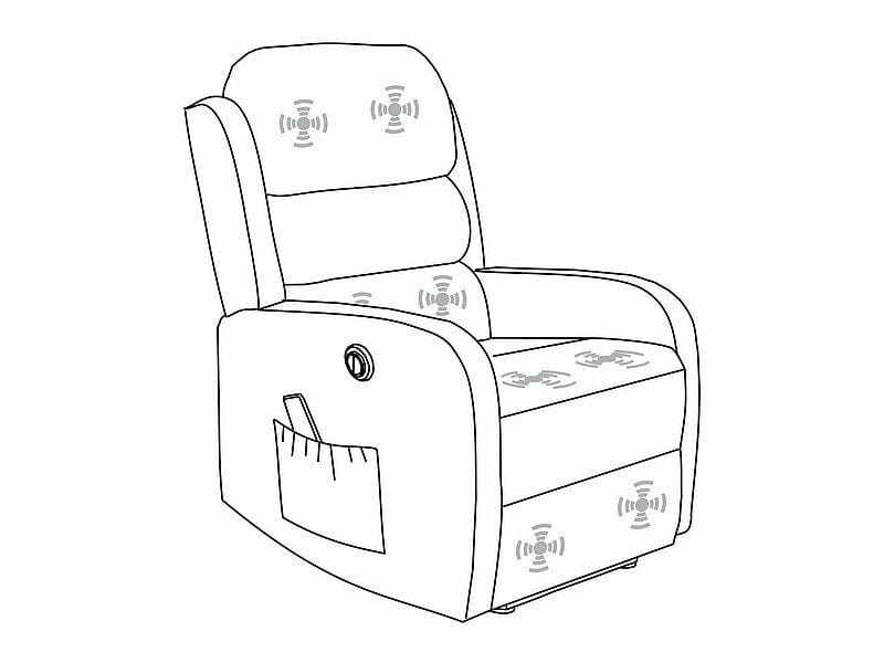 Fotoliu Recliner cu mecanism electric si functie masaj, tapitat cu stofa, Page M Velvet Gri, l64xA88xH102 cm (6)