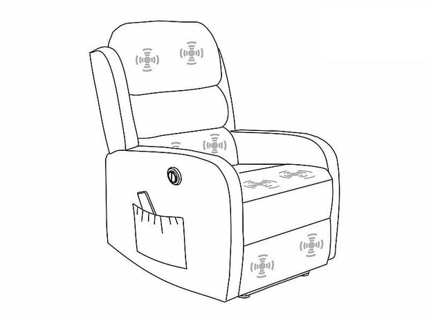 Fotoliu Recliner cu mecanism electric si functie masaj, tapitat cu stofa, Page M Velvet Gri, l64xA88xH102 cm (6)