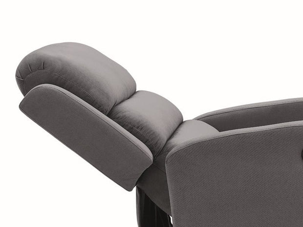 Fotoliu Recliner cu mecanism electric si port USB, tapitat cu stofa, Page Velvet Gri, l64xA88xH102 cm (2)