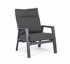 Fotoliu Recliner pentru gradina / terasa, din aluminiu, cu perne detasabile, Kledi Antracit, l72xA81xH98 cm