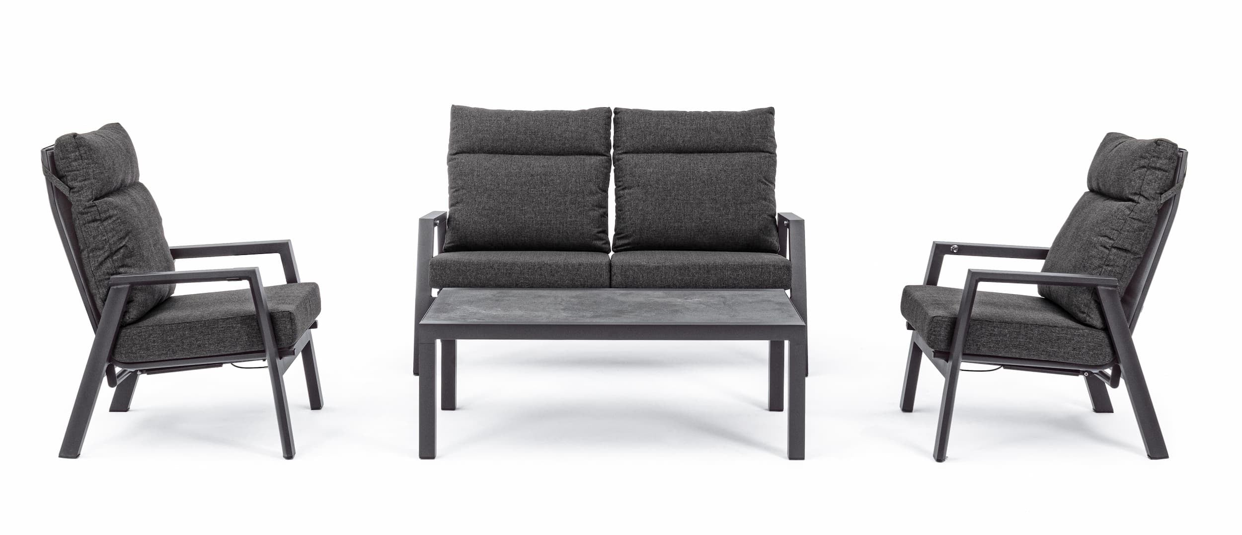 Fotoliu Recliner pentru gradina / terasa, din aluminiu, cu perne detasabile, Kledi Antracit, l72xA81xH98 cm (5)