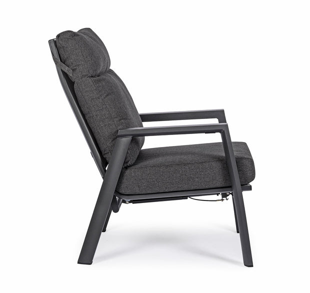 Fotoliu Recliner pentru gradina / terasa, din aluminiu, cu perne detasabile, Kledi Antracit, l72xA81xH98 cm (7)
