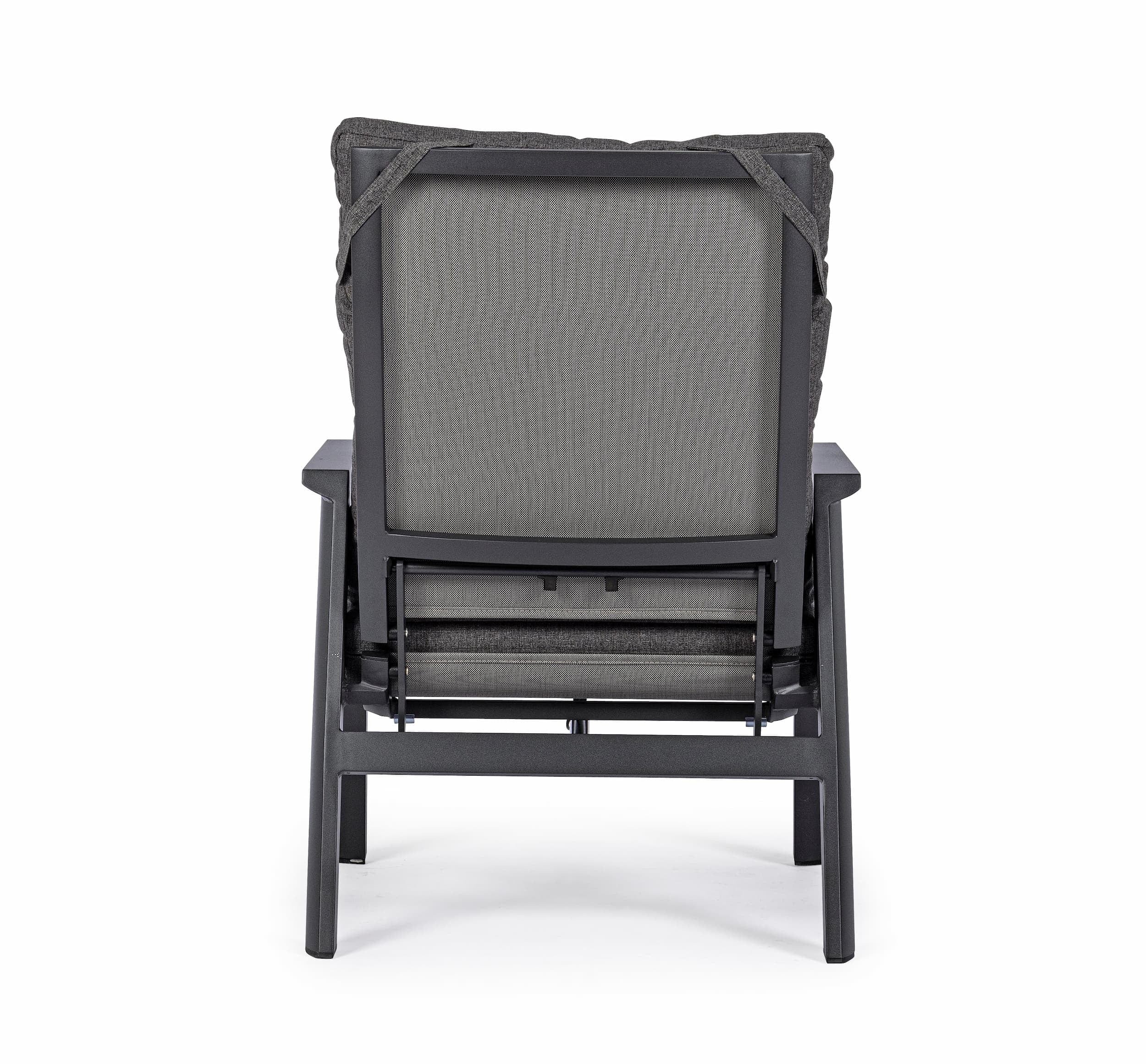 Fotoliu Recliner pentru gradina / terasa, din aluminiu, cu perne detasabile, Kledi Antracit, l72xA81xH98 cm (8)