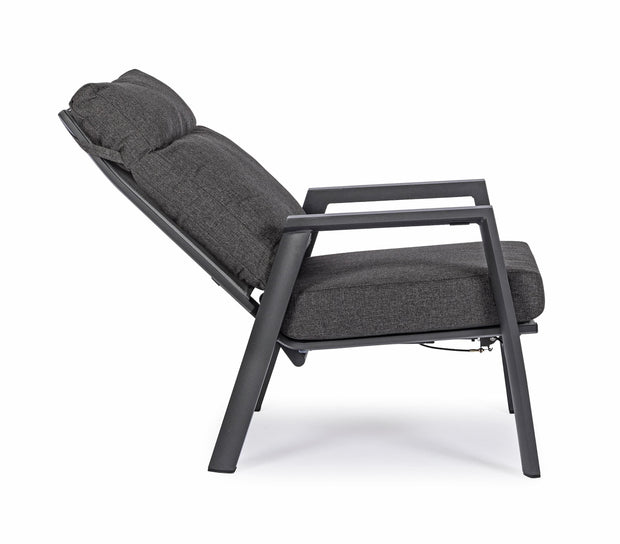 Fotoliu Recliner pentru gradina / terasa, din aluminiu, cu perne detasabile, Kledi Antracit, l72xA81xH98 cm (10)