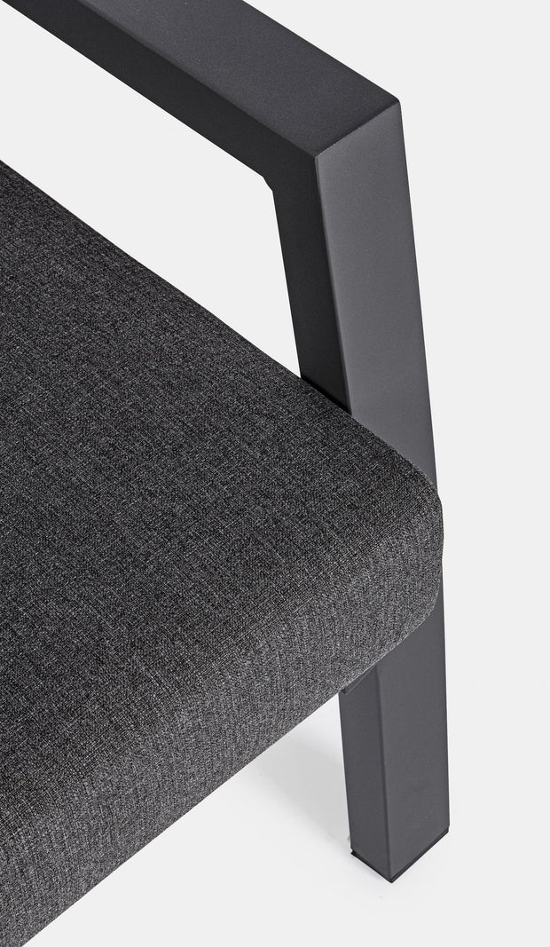 Fotoliu Recliner pentru gradina / terasa, din aluminiu, cu perne detasabile, Kledi Antracit, l72xA81xH98 cm (14)