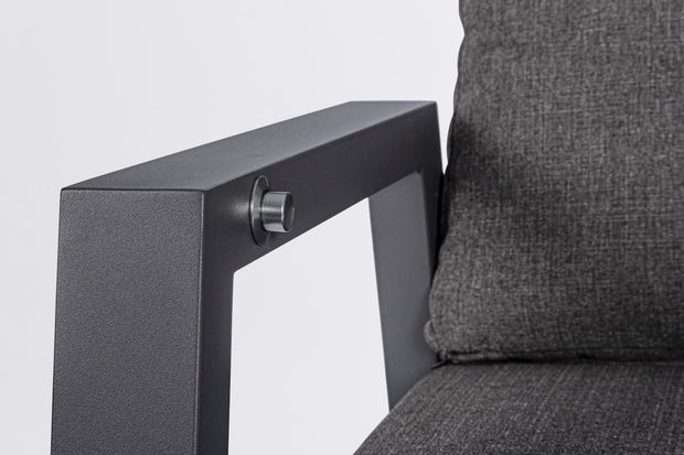 Fotoliu Recliner pentru gradina / terasa, din aluminiu, cu perne detasabile, Kledi Antracit, l72xA81xH98 cm (15)