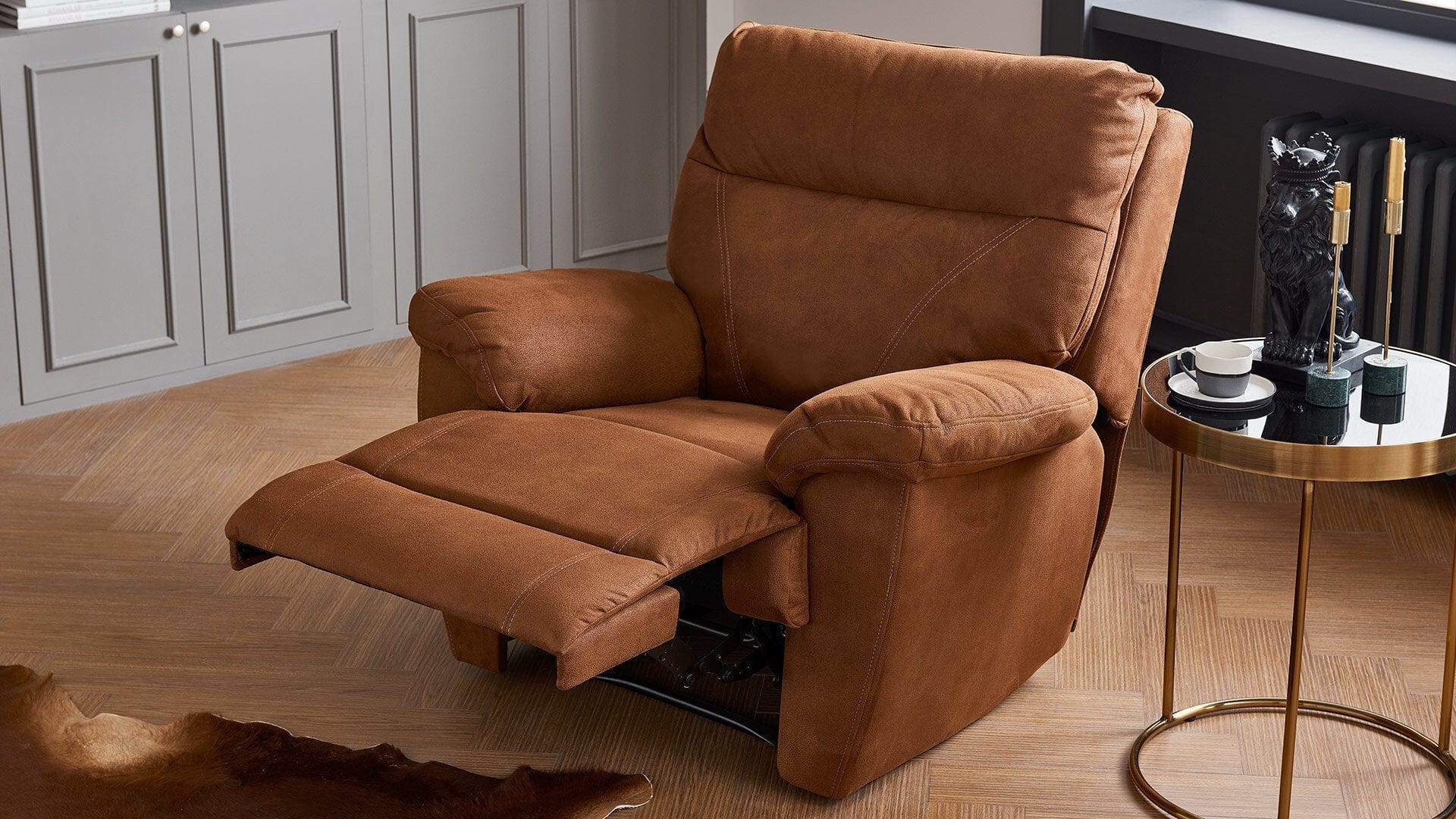 Dogtas Fotoliu Recliner, tapitat cu piele ecologica, Alen Caramiziu, l102xA83xH100 cm