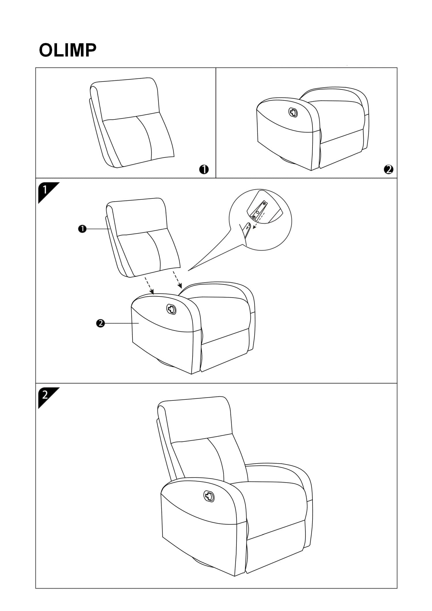 Signal Fotoliu Recliner tapitat cu stofa Oleda Gri, l72xA80xH101 cm