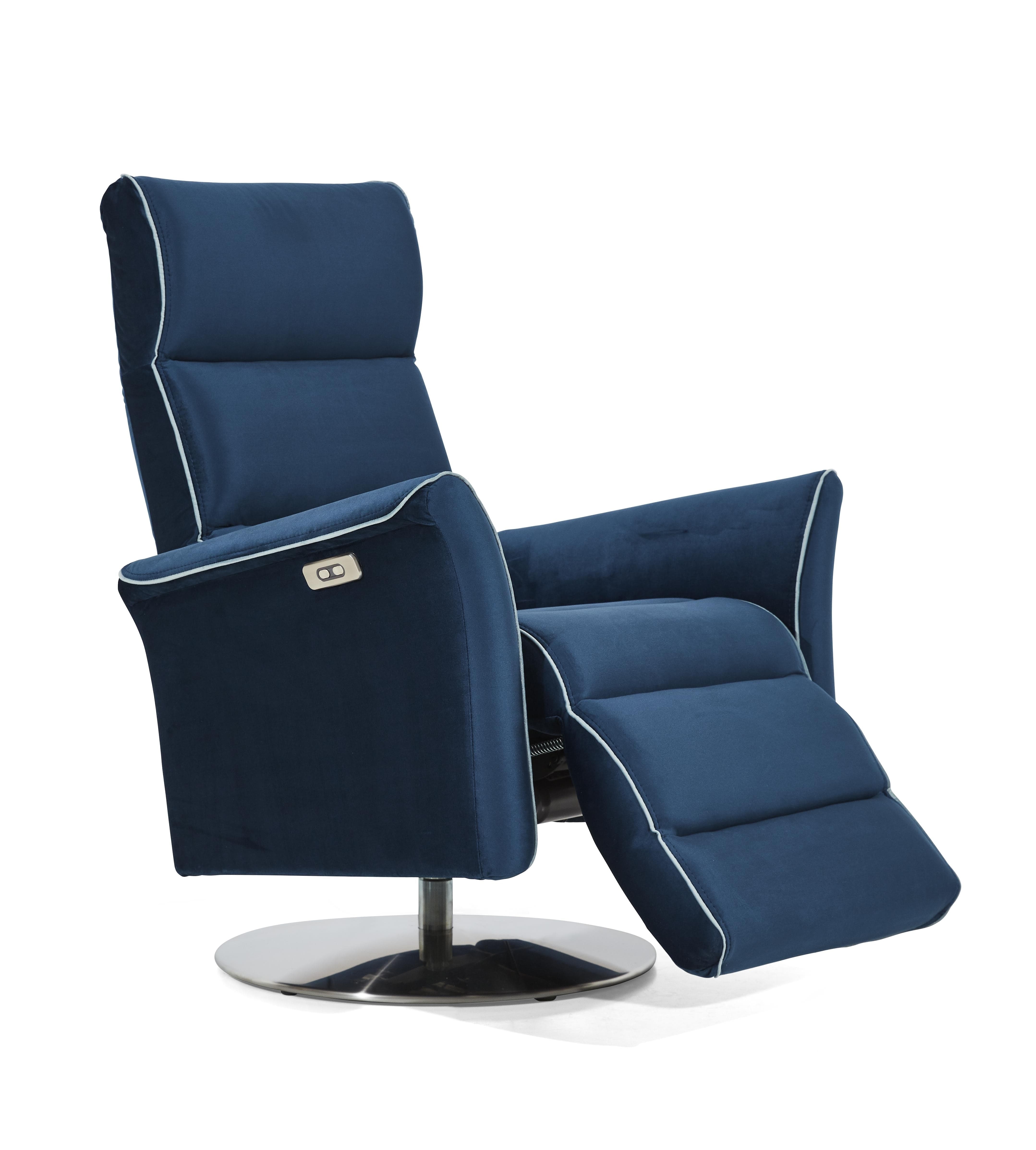 Fotoliu rotativ cu mecanism electric Relax, tapitat cu stofa, Lival Bleumarin, l86xA86xH116 cm (1)