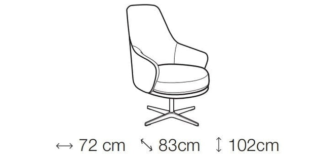 LeComfort Fotoliu rotativ tapitat si picioare metalice Amisia, l72xA83xH102 cm