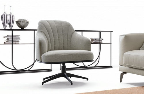 LeComfort Fotoliu rotativ tapitat si picioare metalice Aronia, l70xA78xH86 cm