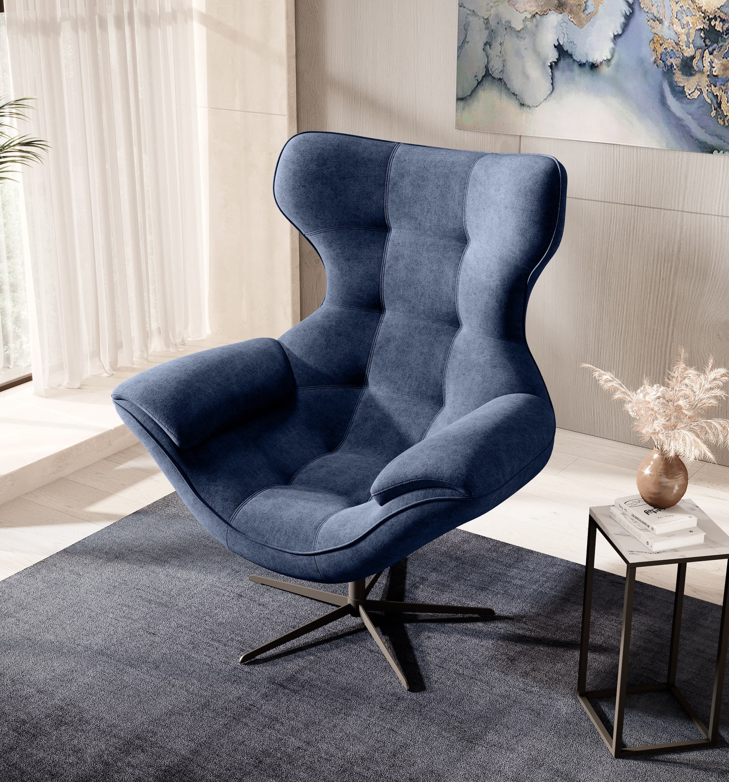 Fotoliu rotativ tapitat Yogalo, l103xA84xH119 cm (2)