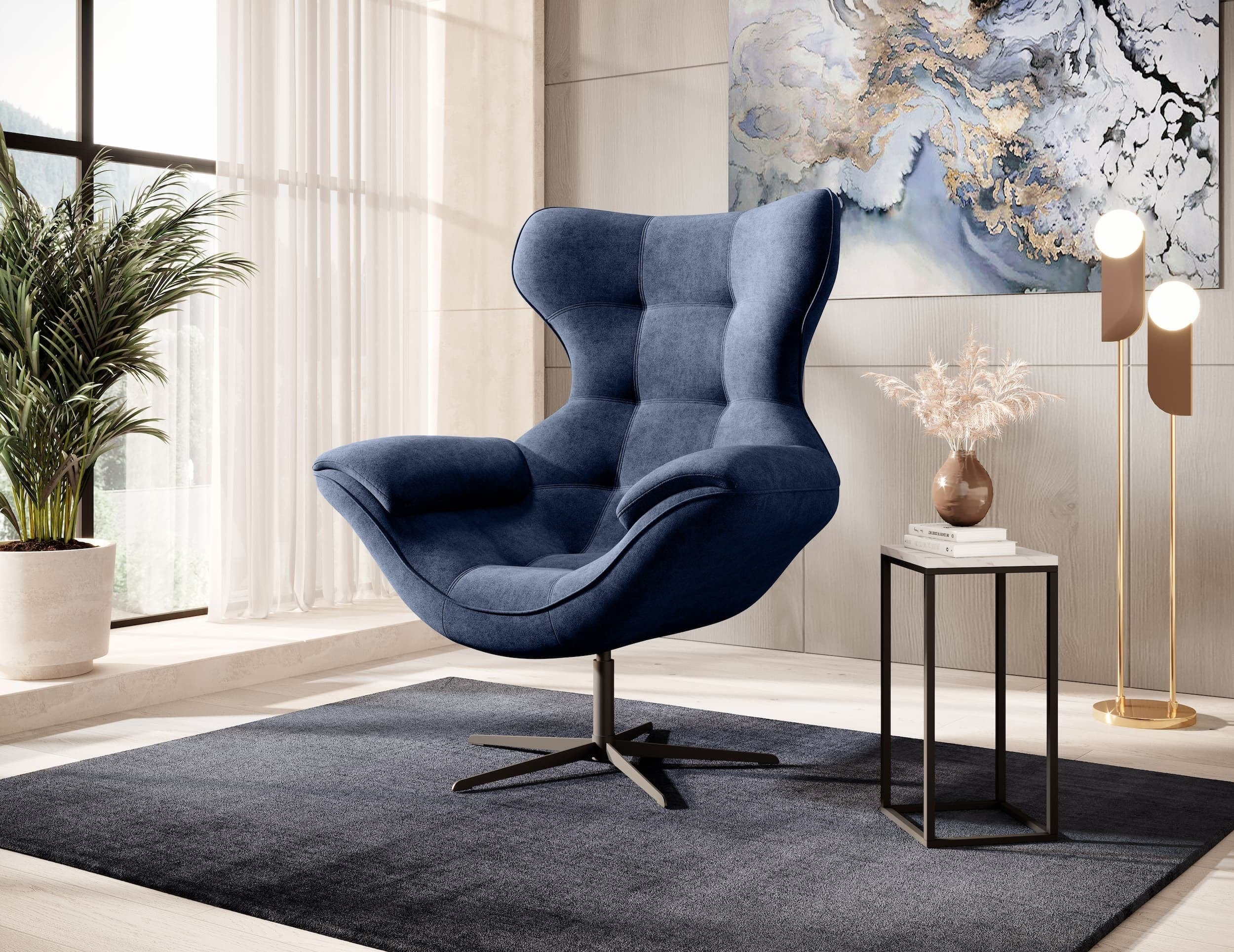 Wersal Fotoliu rotativ tapitat Yogalo, l103xA84xH119 cm