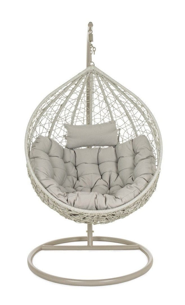 Fotoliu suspendat pentru gradina / terasa din fibre sintetice si metal, Amirantes Gri, l104xA73xH198 cm (2)