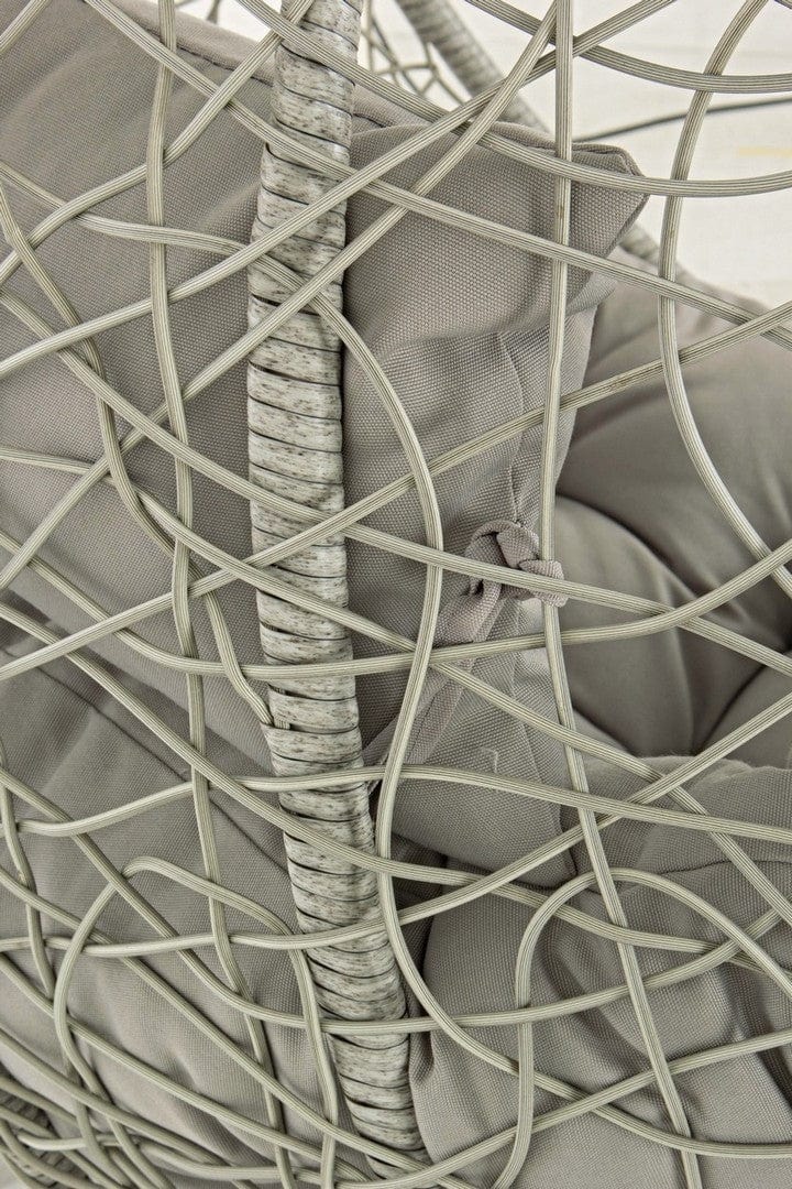 Fotoliu suspendat pentru gradina / terasa din fibre sintetice si metal, Amirantes Gri, l104xA73xH198 cm (5)