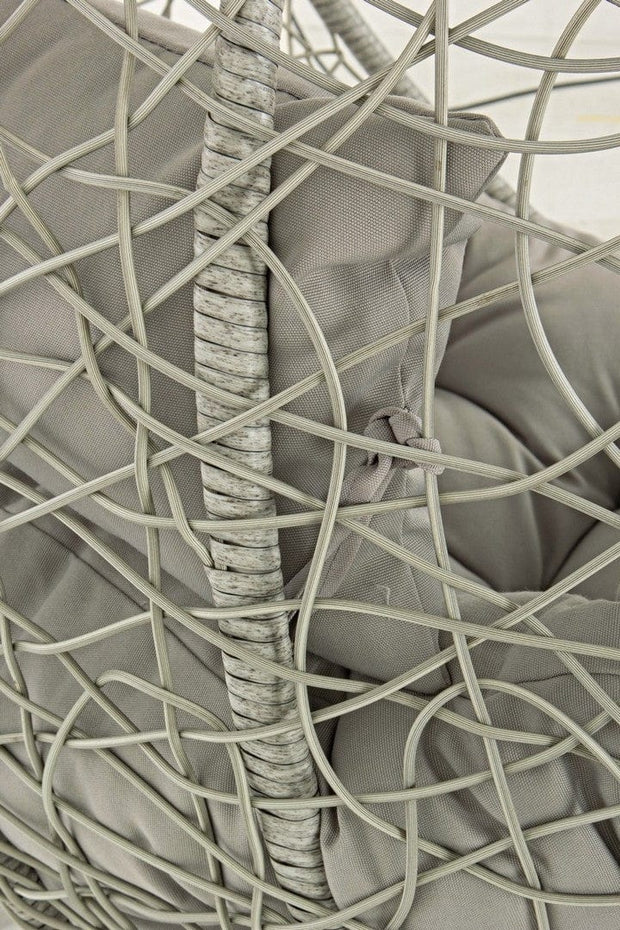 Fotoliu suspendat pentru gradina / terasa din fibre sintetice si metal, Amirantes Gri, l104xA73xH198 cm (5)