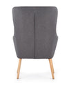 Halmar Fotoliu tapitat cu stofa si picioare din lemn, Cratos Gri Inchis / Natural, l73xA76xH99 cm